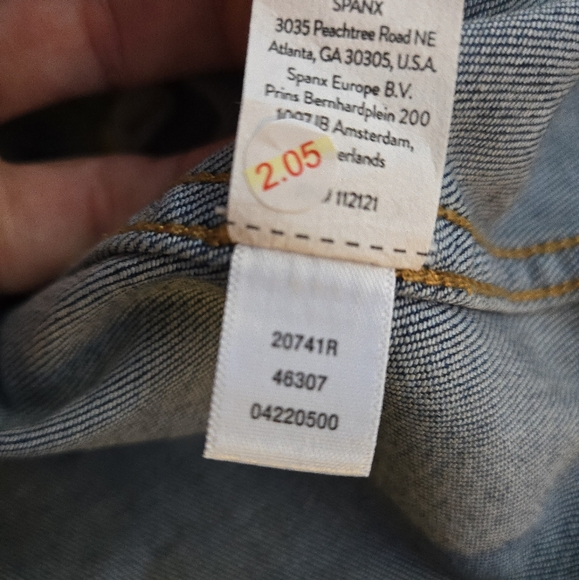Spanx Tie-Front Summer Denim Jean Shirt Jacket Twilight Indigo Shacket - Picture 11 of 15